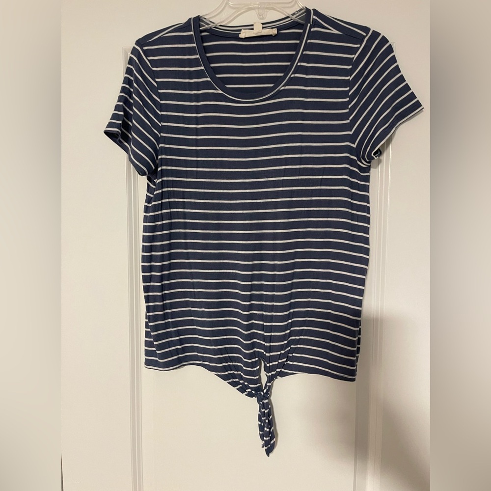Pinque Striped Blue and White Short Sleeve Tee, size small